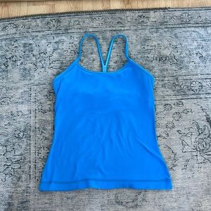 lululemon size 6 blue tank top with shelf bra